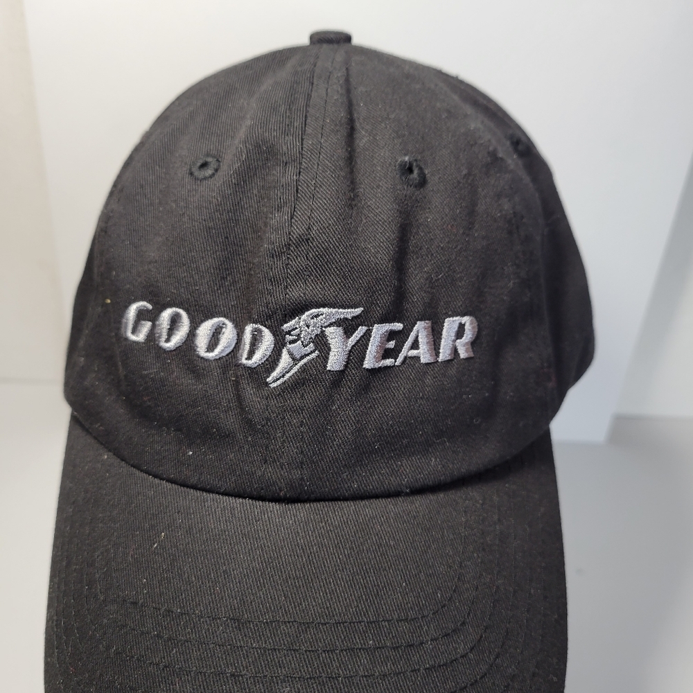 Mens K-Products Black Goodyear Adjustable Baseball Hat - Picture 2 of 8
